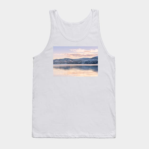 Peaceful Winter Sunset Mountain Lake Reflections Tank Top by Amy-K-Mitchell